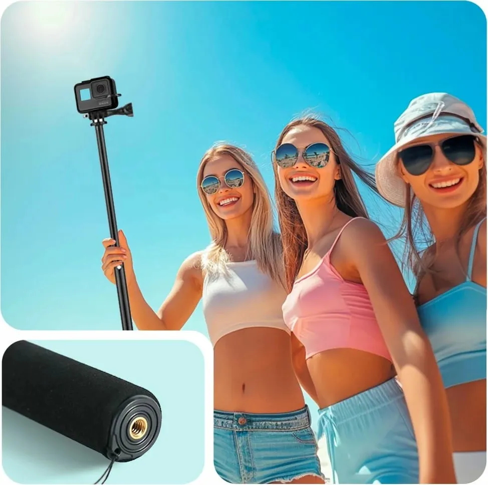 Monopod & selfie stick Tech-Protect GA100 për GoPro/DJI, e zezë - 4
