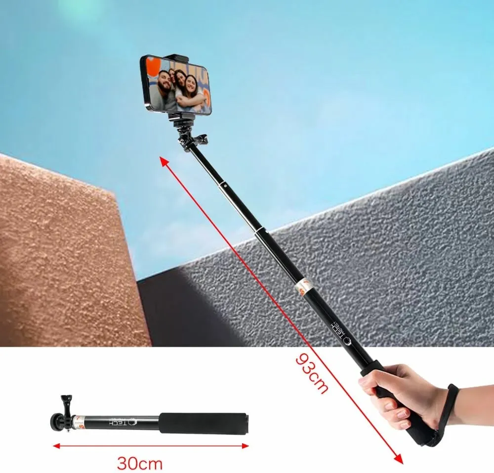 Monopod & selfie stick Tech-Protect GA100 për GoPro/DJI, e zezë - 5