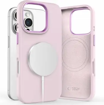 Mbështjellës Tech-Protect Silicone PU MagSafe për iPhone 16, Rozë