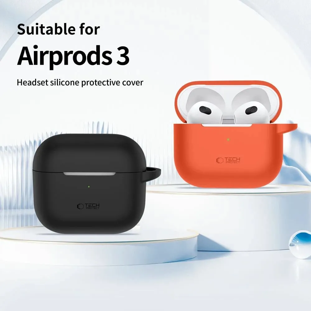 Mbështjellës Tech-Protect për AirPods 3, silikon, me karabiner, Gjelbër - 3