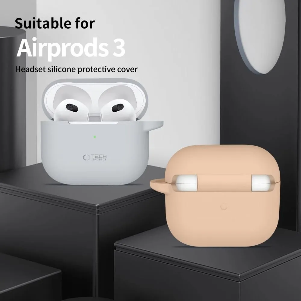 Mbështjellës Tech-Protect për AirPods 3, silikon, me karabiner, Gjelbër - 4