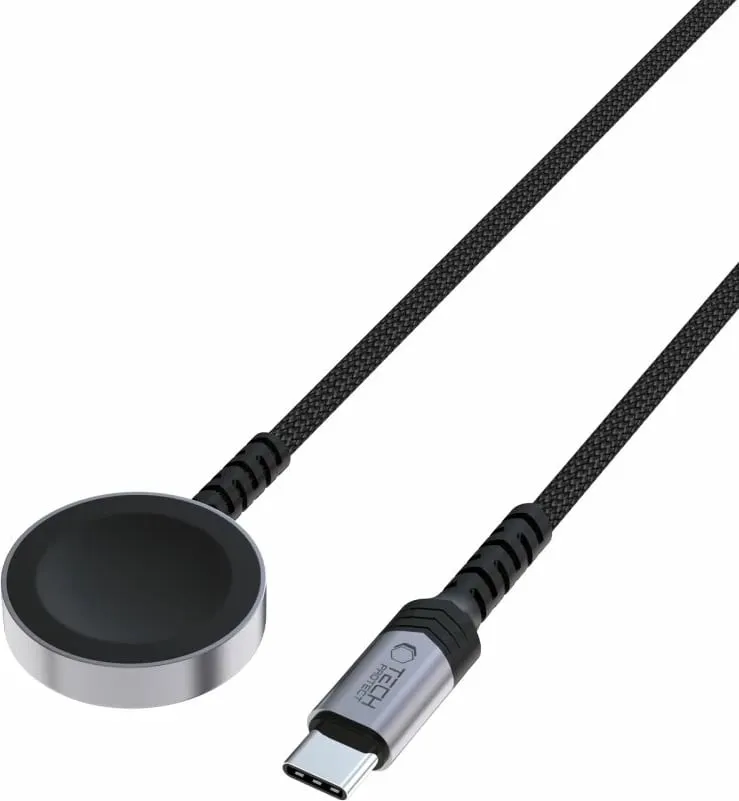Karikues magnetik Tech-Protect MC01 UltraBoost me kabllo USB-C 120 cm, zi - 2