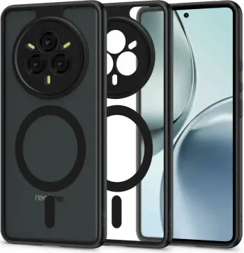 Mbështjellës Tech-Protect MagMat MagSafe për Realme 14 Pro 5G, Gjysem-transparent, Zi