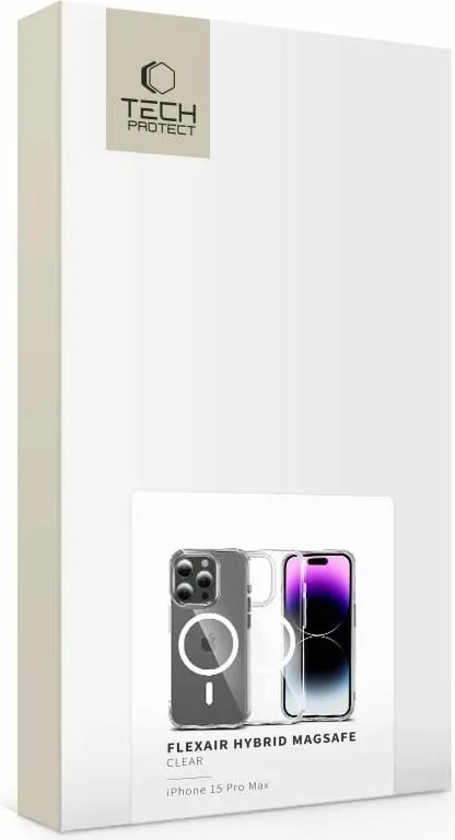 Mbështjellës Tech-Protect FlexAir MagSafe për iPhone 15 Pro Max, Transparent - 5