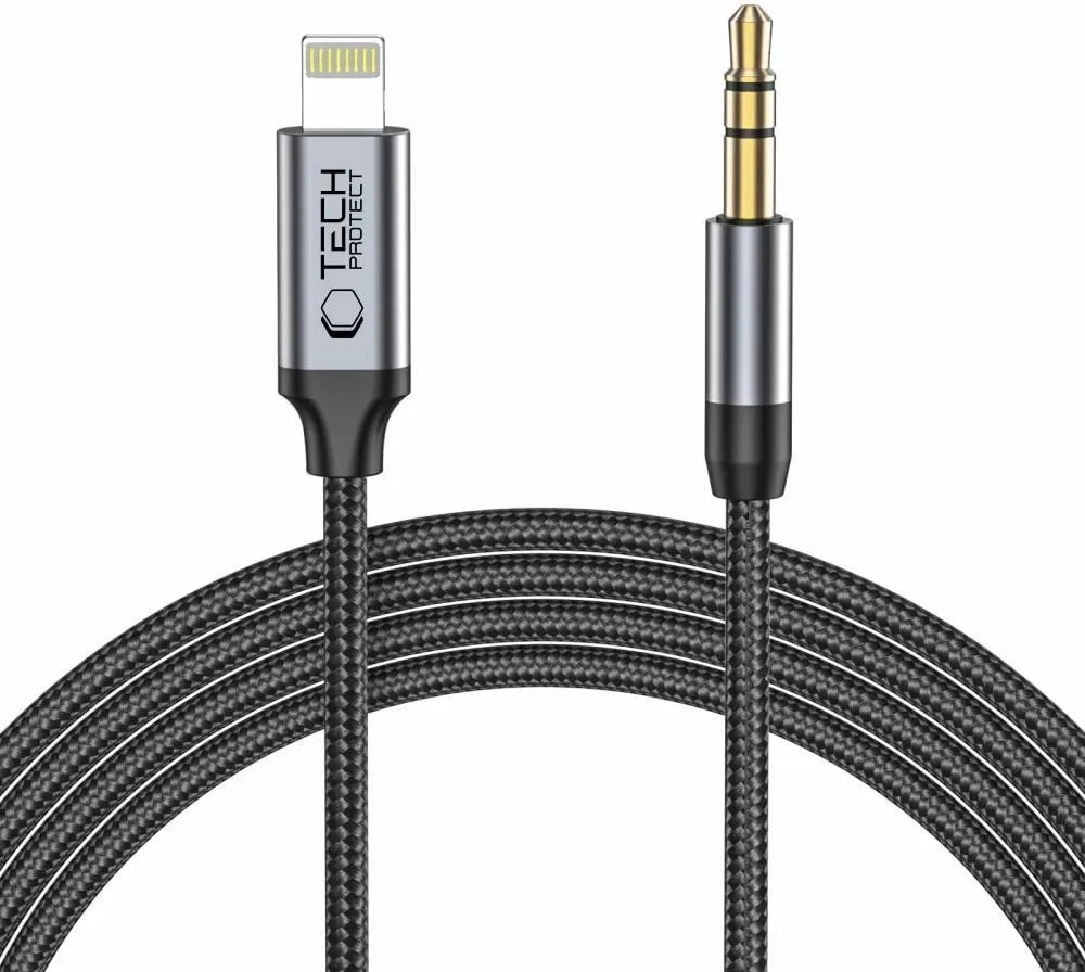 Kabllo audio Tech-Protect Lightning në 3.5 mm, 1 m, e zezë - 5