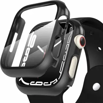 Mbulesë mbrojtëse Tech-Protect Defense360 për Apple Watch 7 45mm, me xham të integruar, e zezë