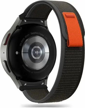 Rrip ore Tech-Protect Nylon për Samsung Galaxy Watch 4 5 5 Pro 6, najlon, black orange
