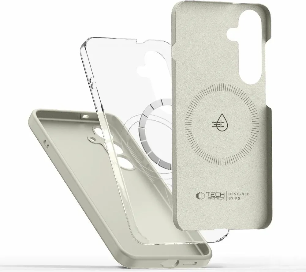 Mbështjellës Tech-Protect Liquid Silicone MagSafe për Samsung Galaxy S25, Bezhe - 2