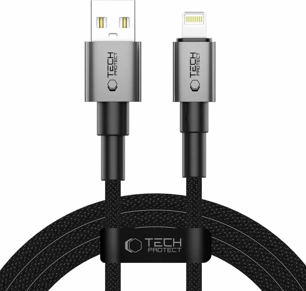 Kabllo Tech-Protect UltraBoost DNA USB-A / Lightning, 200 cm, Gri - 1