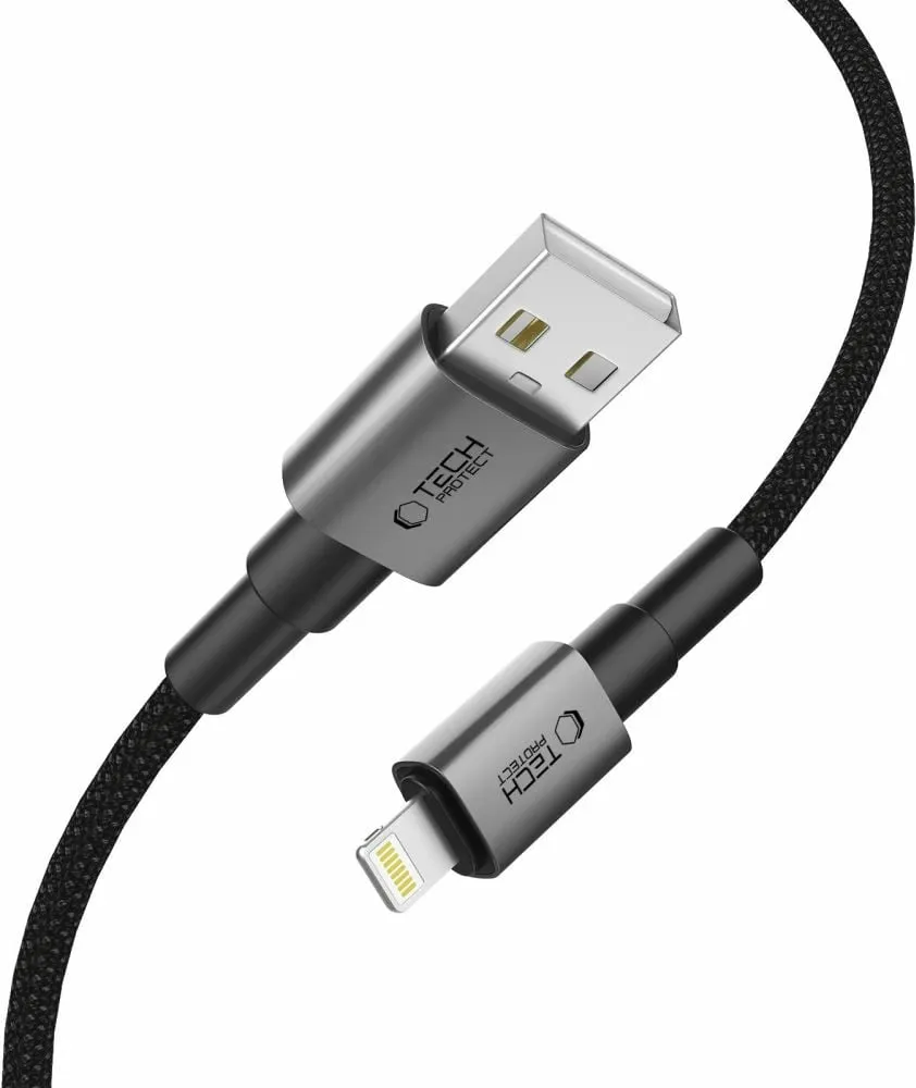 Kabllo Tech-Protect UltraBoost DNA USB-A / Lightning, 200 cm, Gri - 2