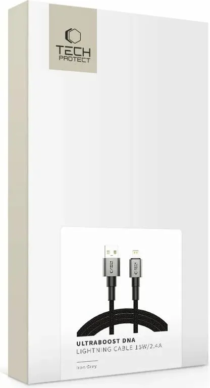 Kabllo Tech-Protect UltraBoost DNA USB-A / Lightning, 200 cm, Gri - 8