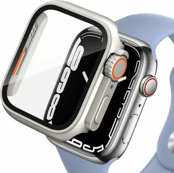Mbulesë për orë Tech-Protect Defense360 për Apple Watch 7 8 45mm, xham i integruar, titanium portokalli