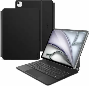 Këllëf me tastierë Tech-Protect SmartCase, për iPad Pro 12.9" dhe iPad Air 13, Bluetooth, me touchpad, i zi