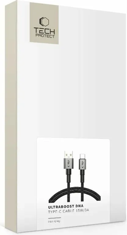 Kabllo USB-C Tech-Protect UltraBoost DNA, 100cm, 100W, Gri - 7