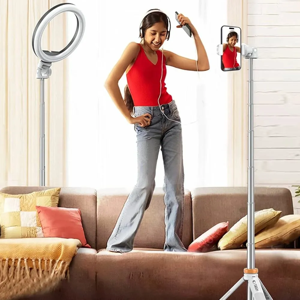 Selfie stick me tripod Tech-Protect L03S, me telekomandë Bluetooth, 148cm, Bardhë - 8