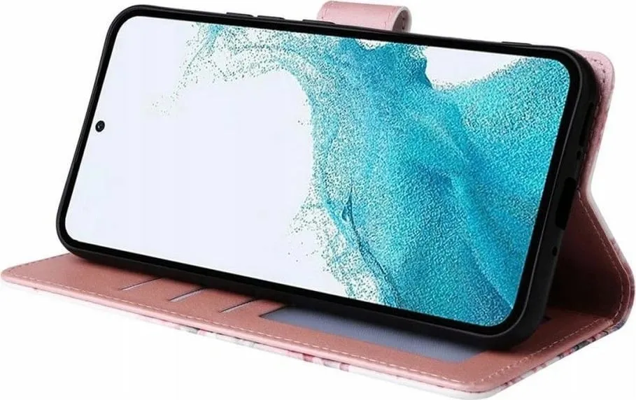 Mbështjellës Tech-Protect Wallet për Samsung Galaxy A55 5G, lule rozë - 3