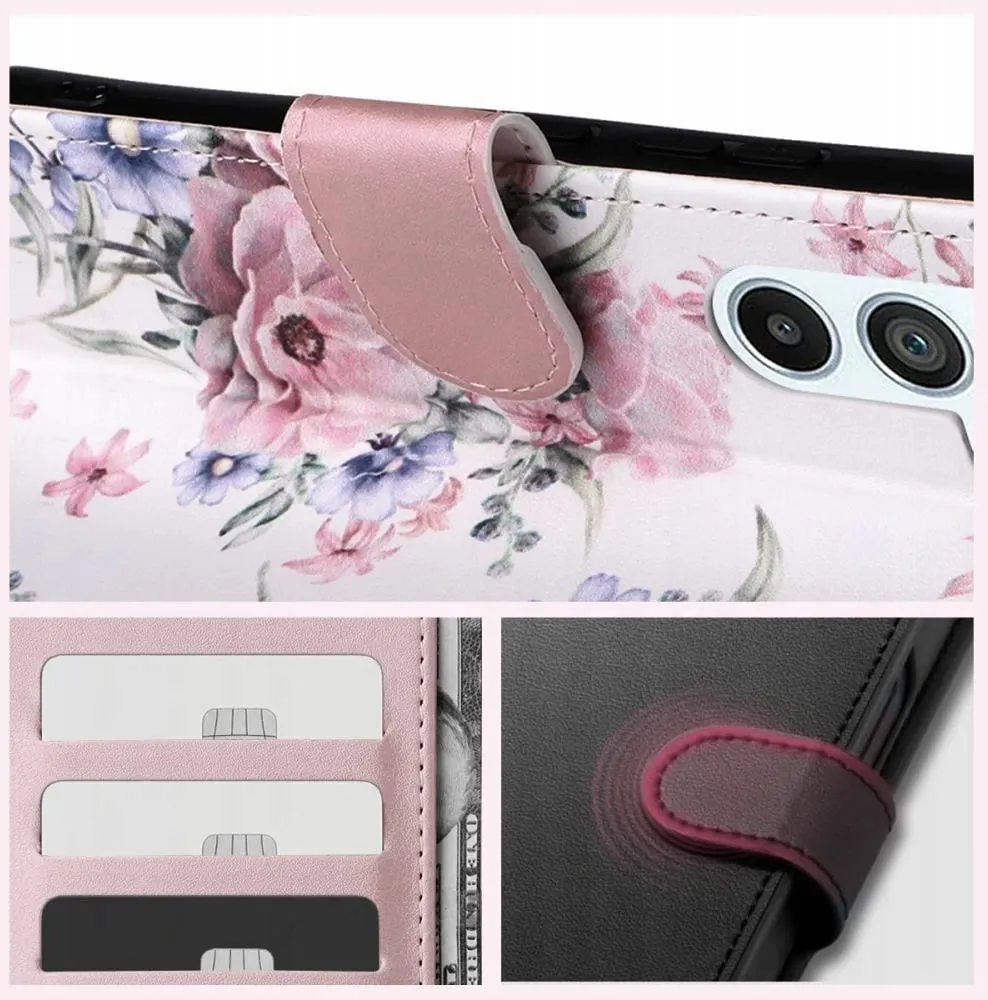 Mbështjellës Tech-Protect Wallet për Samsung Galaxy A55 5G, lule rozë - 4