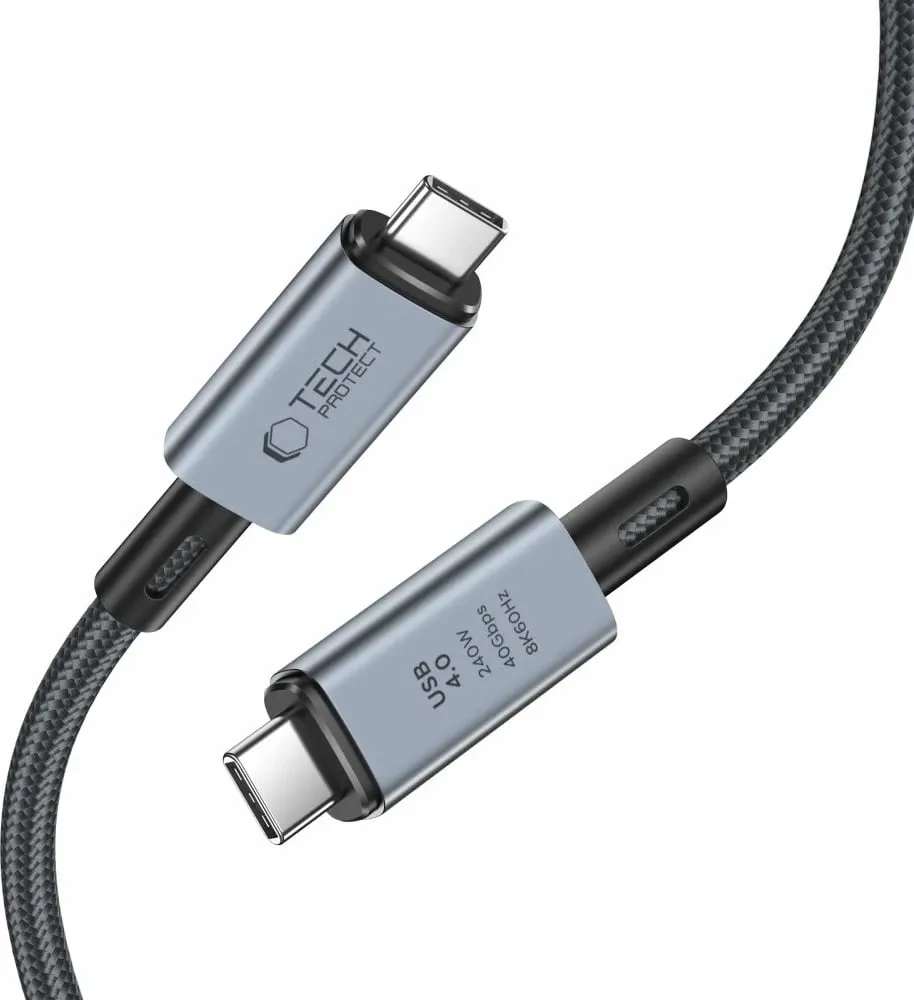 Kabllo USB-C 4.0 Tech-Protect UltraBoost Max, 2m, 240W, 40Gbps, Gri - 3