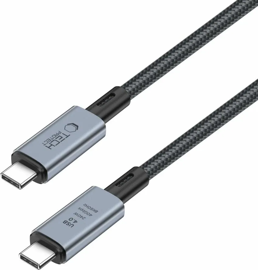 Kabllo USB-C 4.0 Tech-Protect UltraBoost Max, 2m, 240W, 40Gbps, Gri - 4