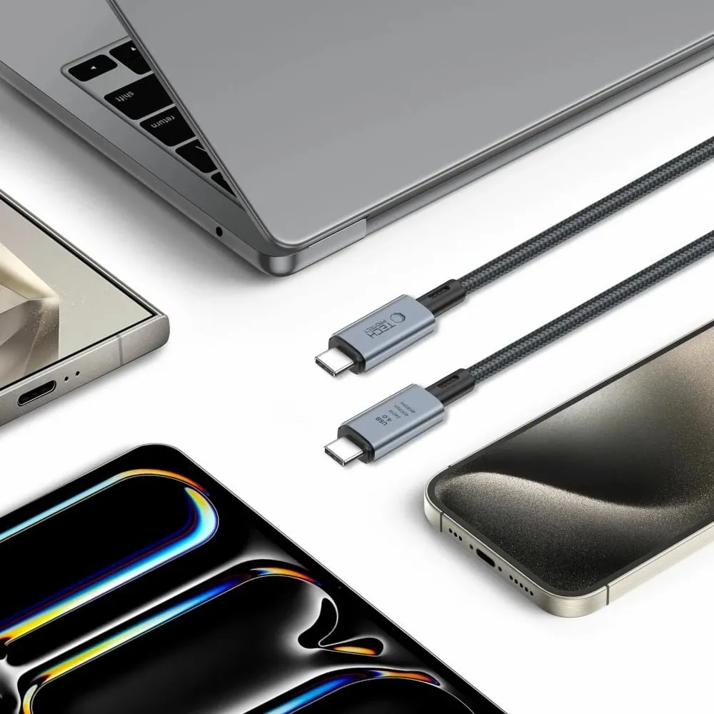 Kabllo USB-C 4.0 Tech-Protect UltraBoost Max, 2m, 240W, 40Gbps, Gri - 5