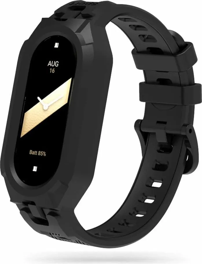 Rrip dore Tech-Protect LeatherFit për Xiaomi Smart Band 8 8 NFC, lëkurë, i zi - 1