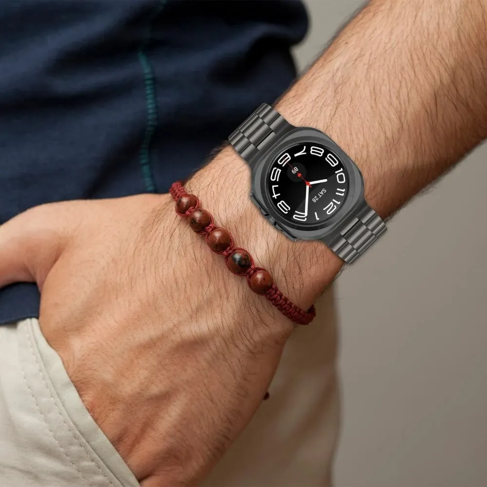Rrip ore Tech-Protect Stainless, për Samsung Galaxy Watch Ultra 47 mm, çelik inox, i zi - 3