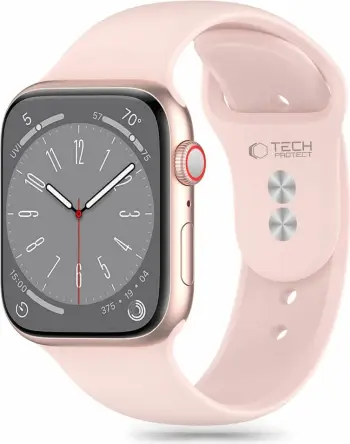 Rrip ore Tech-Protect Silicone për Apple Watch 6 7 8 9 10 SE, 40 41 42 mm, rozë e çelët