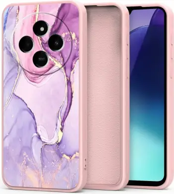 Mbështjellës Tech-Protect Icon për Xiaomi Redmi 14C / Poco C75, mermer, rozë