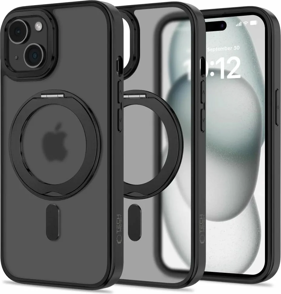 Mbështjellës Tech-Protect MagRing MagSafe për iPhone 15, i zi - 2