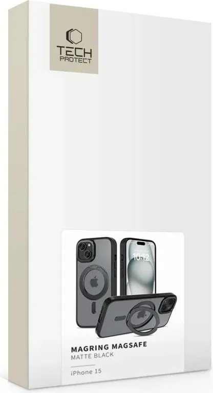 Mbështjellës Tech-Protect MagRing MagSafe për iPhone 15, i zi - 3