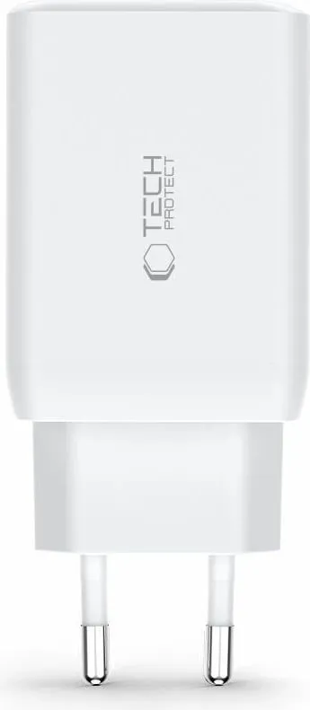 Karikues rrjeti Tech-Protect C65W, 2x USB-C PD 65W / USB-A QC 3.0, Bardhë - 3