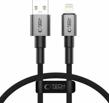Kabllo Tech-Protect UltraBoost DNA USB-A në Lightning, 25 cm, Gri