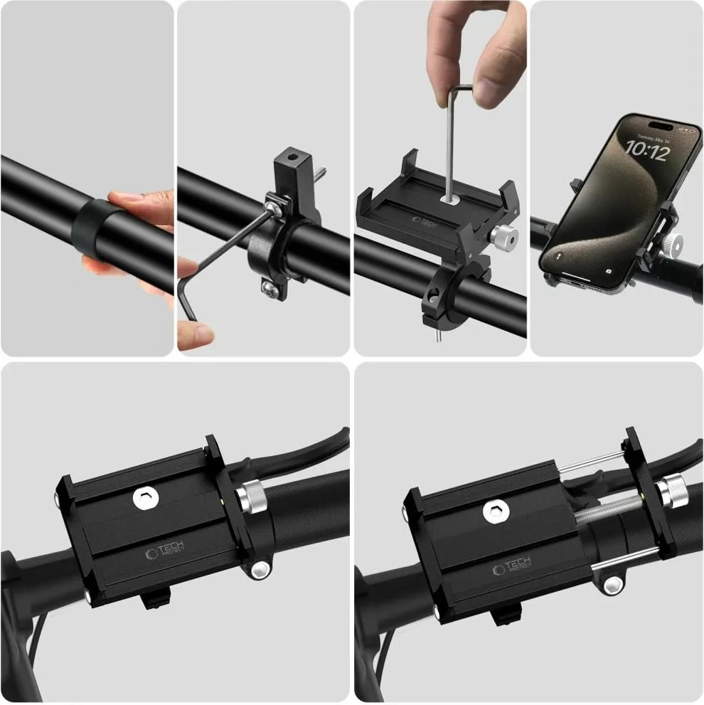 Mbështjellës Tech-Protect V4 për timon biçiklete, për celular, Alumini, i zi - 5