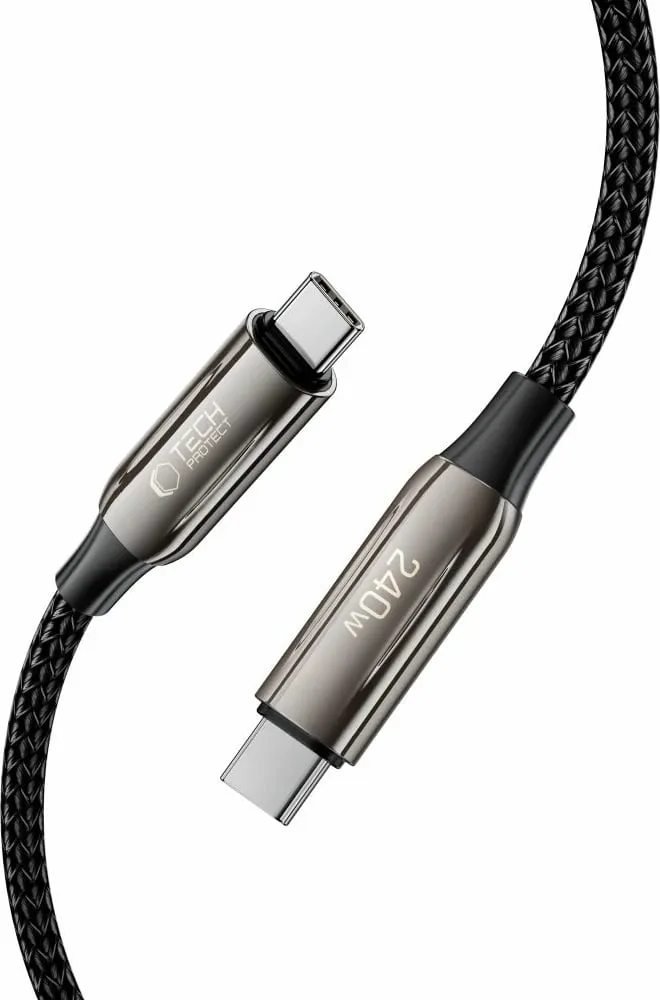 Kabllo USB-C Tech-Protect UB10T Ultraboost, 100cm, 240W, e zezë - 3