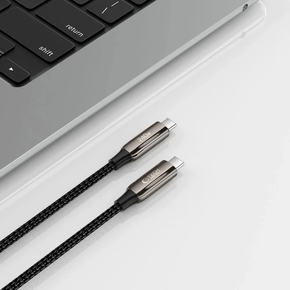 Kabllo USB-C Tech-Protect UB10T Ultraboost, 100cm, 240W, e zezë - 4