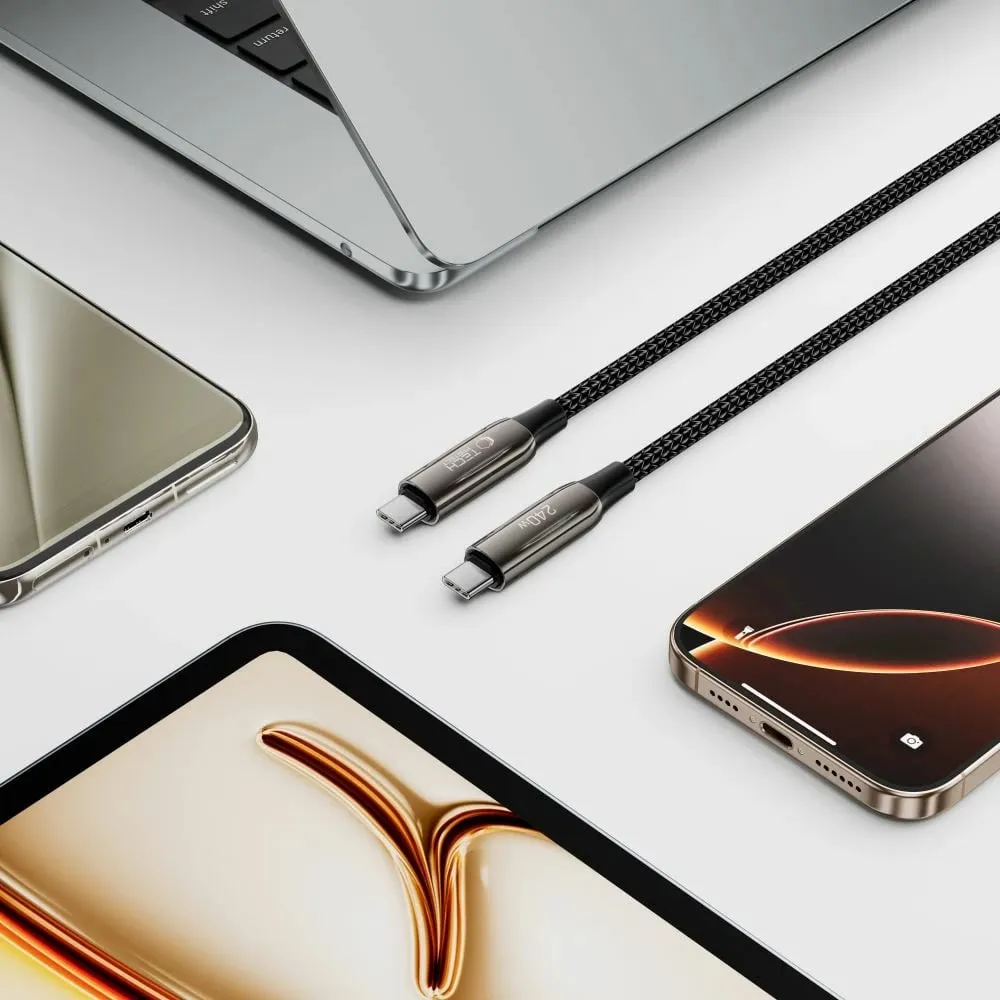 Kabllo USB-C Tech-Protect UB10T Ultraboost, 100cm, 240W, e zezë - 5