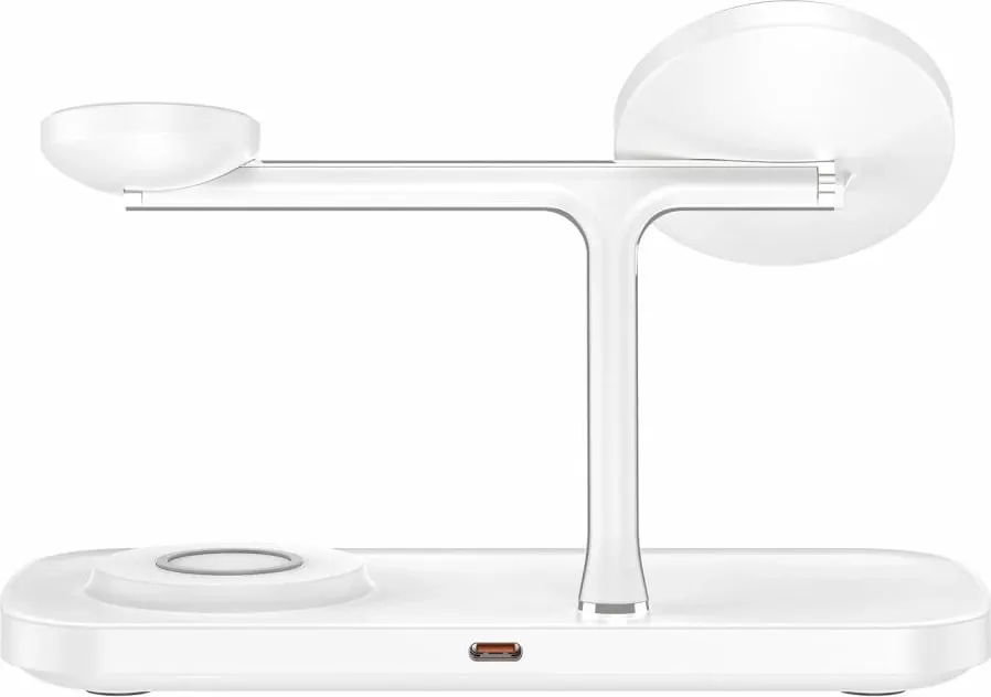 Karikues wireless 3-në-1 Tech-Protect QI15W-A45 me MagSafe, për Apple, Bardhë - 5
