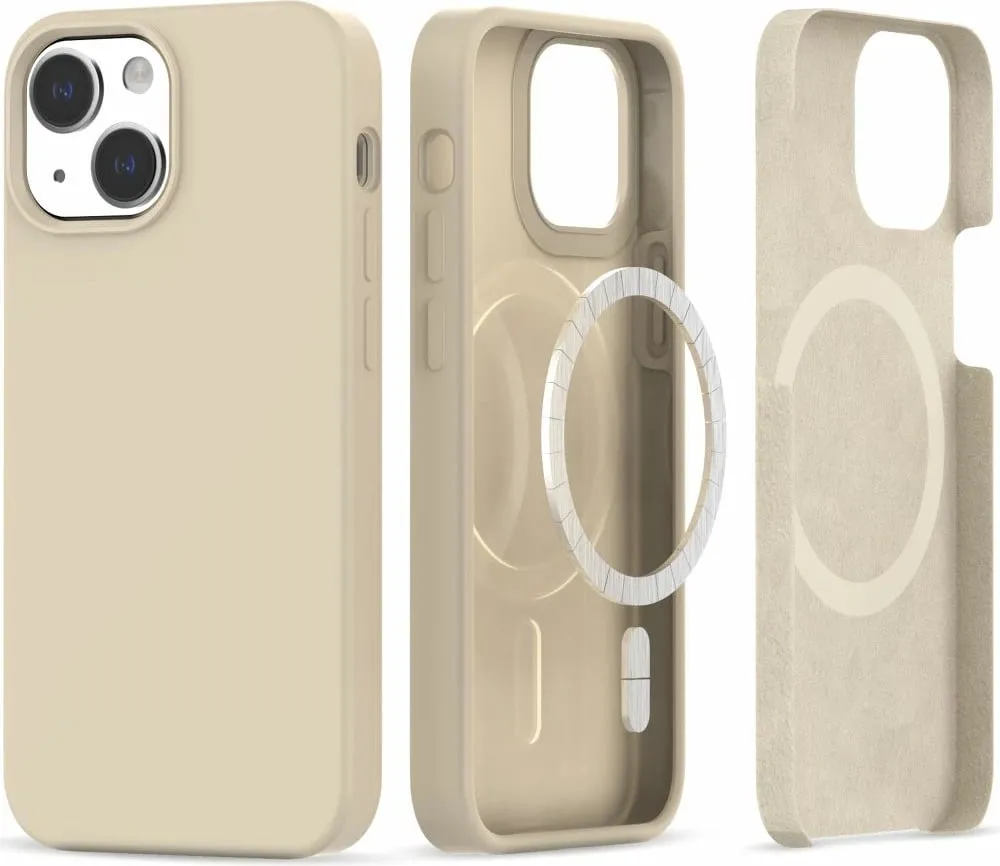 Mbështjellës Tech-Protect Silicone MagSafe për iPhone 13/14, Bezhe - 1