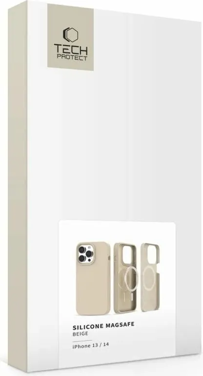 Mbështjellës Tech-Protect Silicone MagSafe për iPhone 13/14, Bezhe - 6