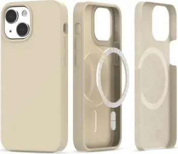 Mbështjellës Tech-Protect Silicone MagSafe për iPhone 13/14, Bezhe