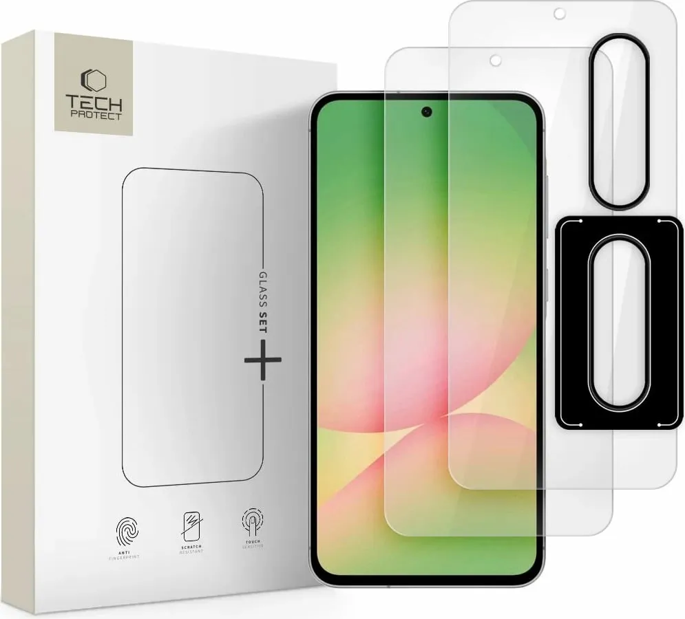 Set xhama mbrojtës Tech-Protect Glass Set+ për Samsung Galaxy A36/A56 5G, Transparent - 1