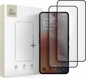 Mbrojtës ekrani xhami Tech-Protect Glass Fit+ për Nothing Phone 3A / 3A Pro, 2 copë, Zi