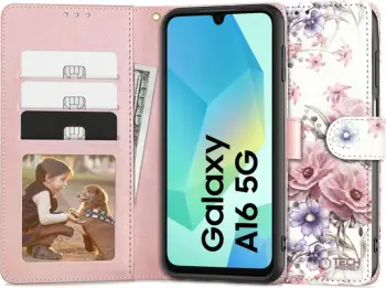 Mbështjellës Tech-Protect për Samsung Galaxy A16 4G/5G, rozë, me xhepa për kartela