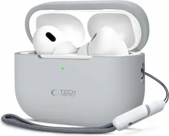 Mbështjellës Tech-Protect për AirPods Pro/Pro 2, silikon, Gri