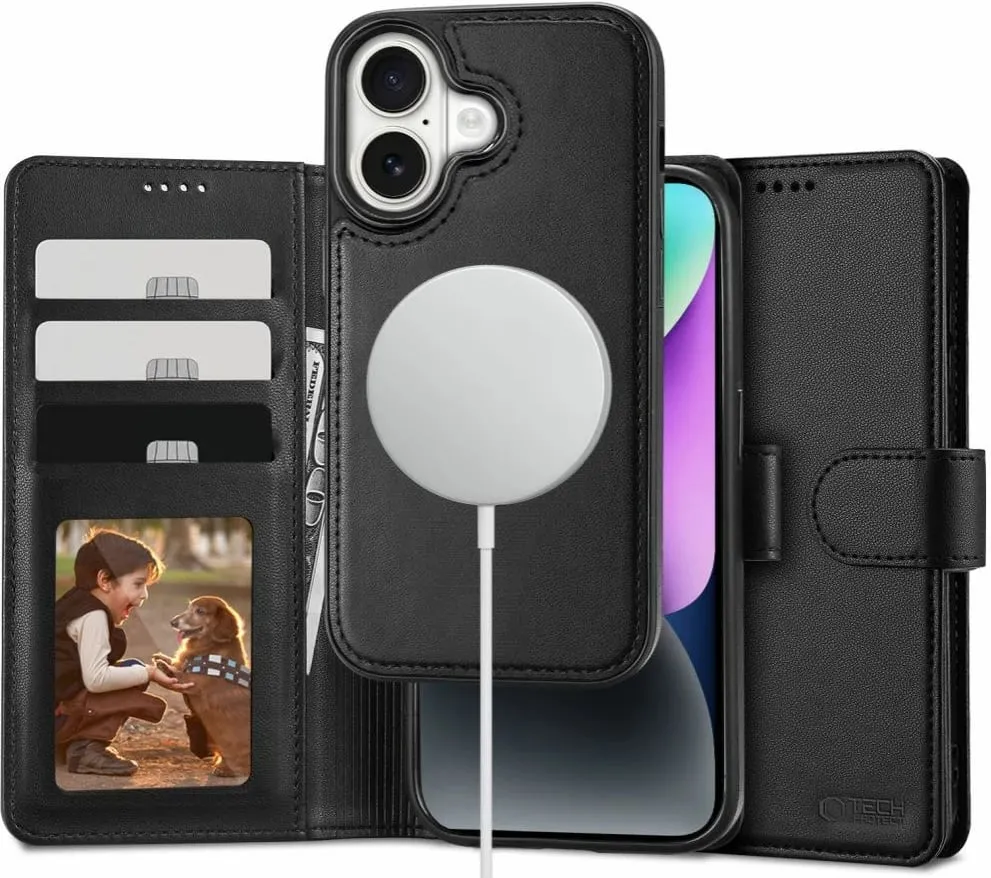 Mbështjellës Tech-Protect Wallet MagSafe për iPhone 16, i zi - 1