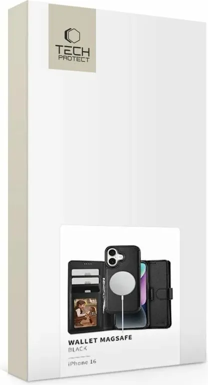 Mbështjellës Tech-Protect Wallet MagSafe për iPhone 16, i zi - 7