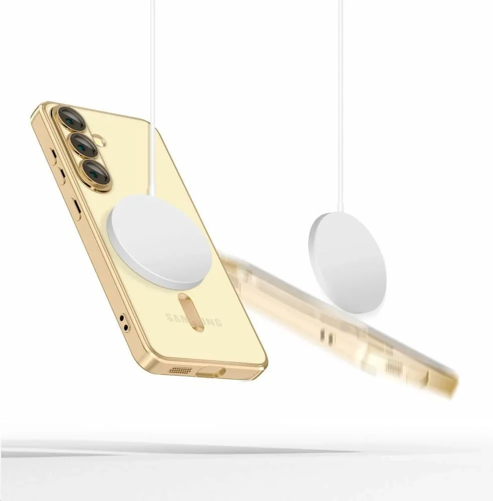 Mbështjellës Tech-Protect MagFlex për Samsung Galaxy S25+, MagSafe, Transparent Gold - 2