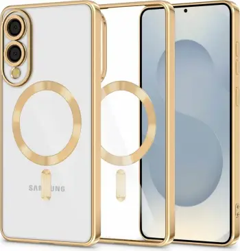 Mbështjellës Tech-Protect MagFlex për Samsung Galaxy S25+, MagSafe, Transparent Gold