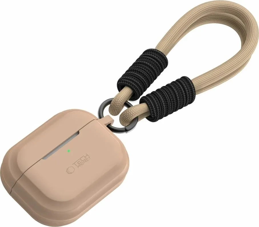Mbështjellës Tech-Protect Silicone Rope për AirPods Pro/Pro 2, Kafe e çelët - 1