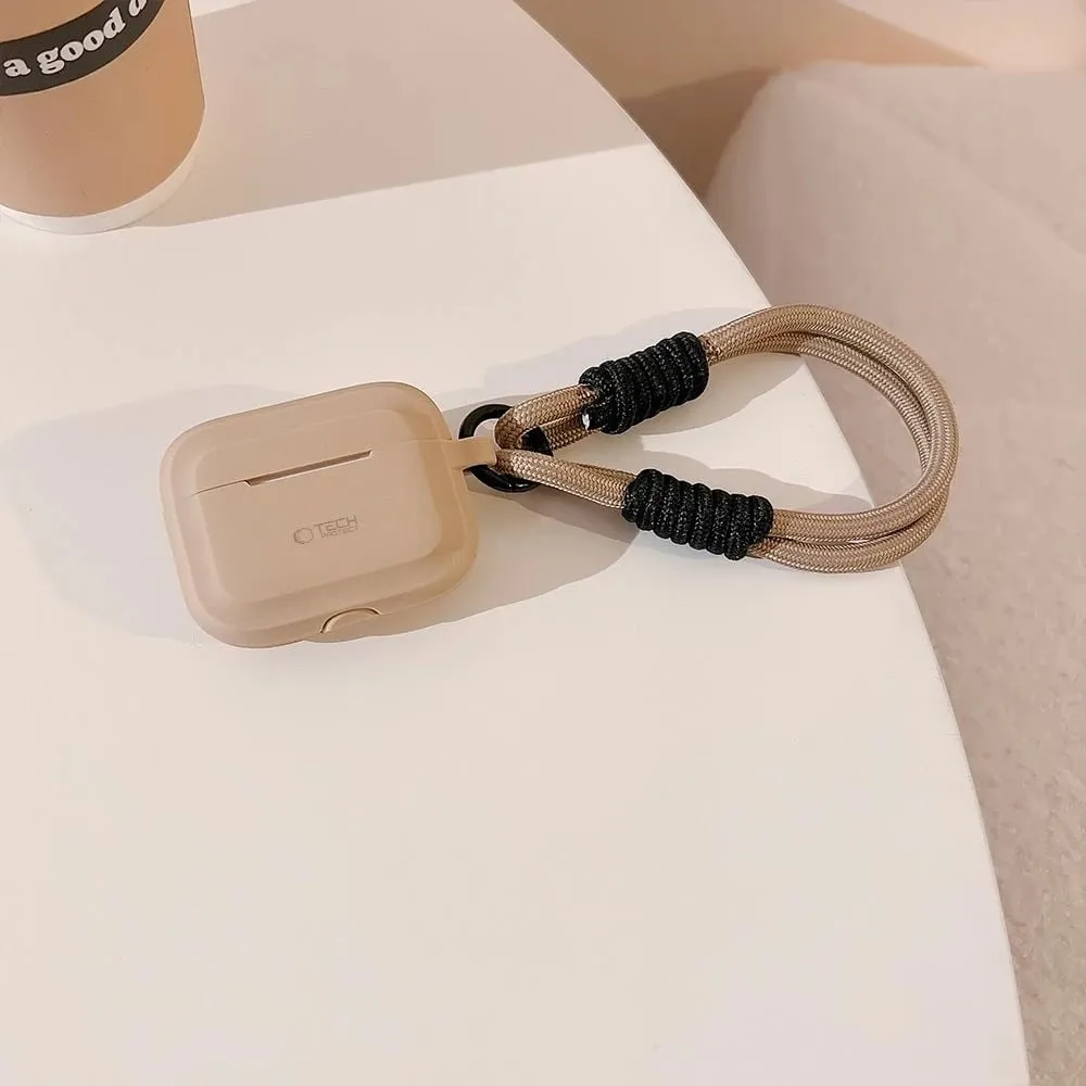 Mbështjellës Tech-Protect Silicone Rope për AirPods Pro/Pro 2, Kafe e çelët - 2